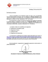 Citación Asamblea General Extraordinaria Agosto 2019