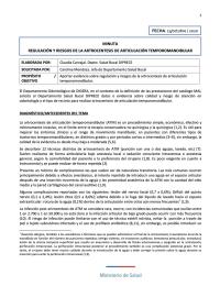 Minuta: Regulación y riesgos de la artrocentesis de articulación temporomandibular