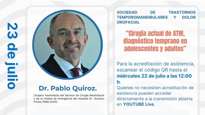 Reunión Científica julio 2026: Cirugía actual de ATM, diagnóstico temprano en adolescentes y adultos